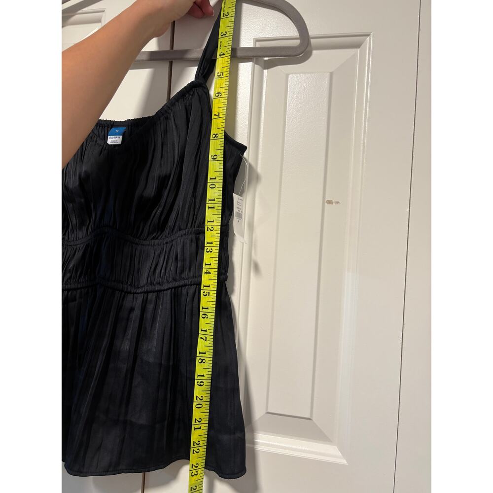 Old Navy Women's Black Pleated Satin Babydoll Cami Top Size M NWT - Picture 5 of 7